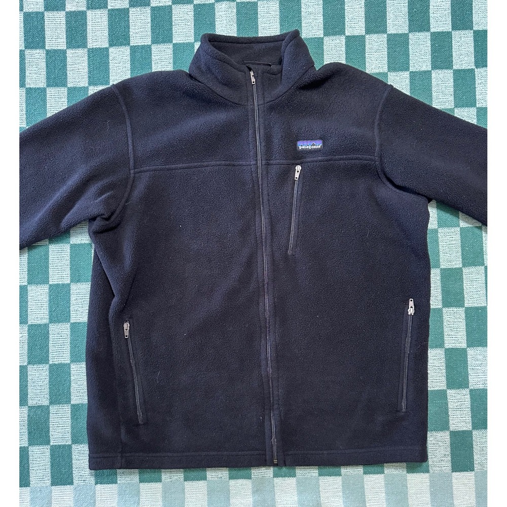 Patagonia Synchilla Fleece Full‎ Zip Jacket Pockets Black Men's - Picture 2 of 7